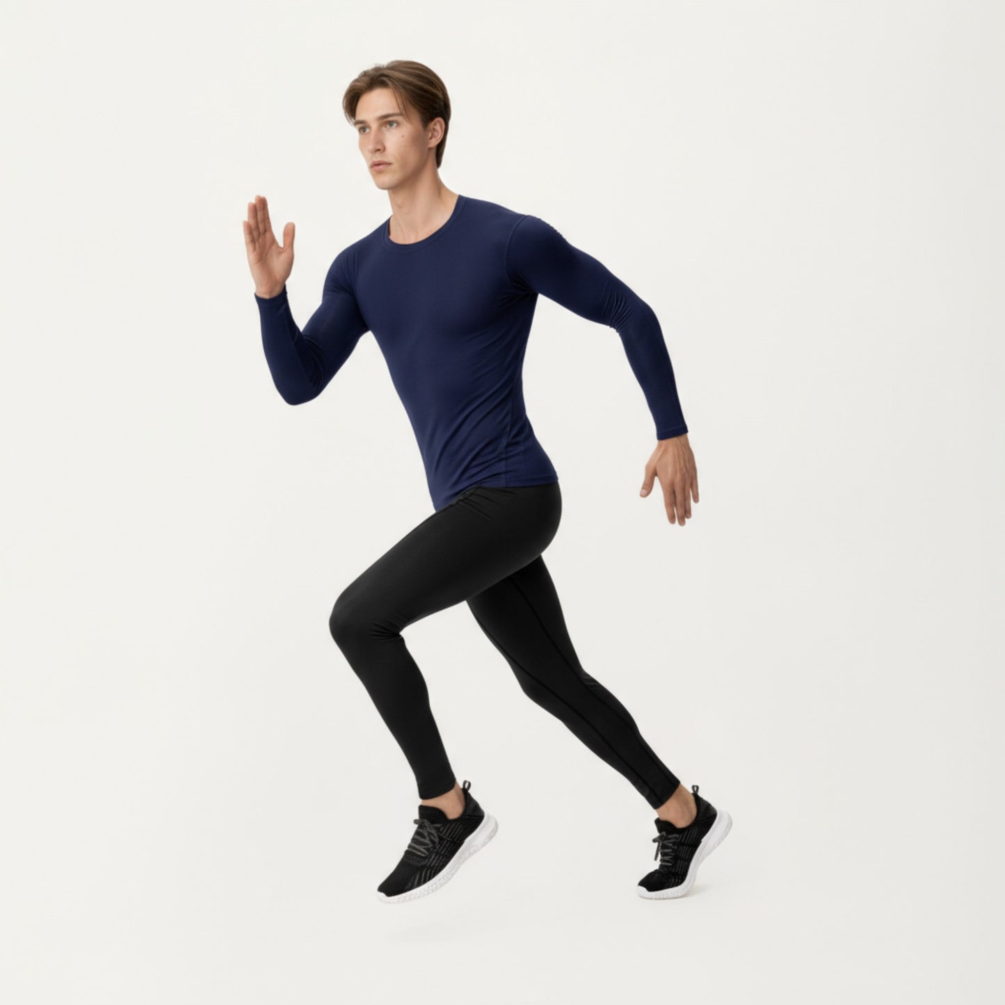 Men's Long Sleeve Compression Base Layer Top with Stretch Fit and Moisture-Wicking Fabric