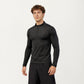 Men's Long Sleeve Quarter Zip Compression Athletic Shirt with Mock Neck and Performance Stretch Fabric