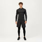 Men's Long Sleeve Quarter Zip Compression Athletic Shirt with Mock Neck and Performance Stretch Fabric