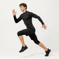 Men's Long Sleeve Quarter Zip Compression Athletic Shirt with Mock Neck and Performance Stretch Fabric