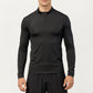 Men's Long Sleeve Quarter Zip Compression Athletic Shirt with Mock Neck and Performance Stretch Fabric