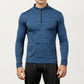 Men's Long Sleeve Quarter Zip Compression Athletic Shirt with Mock Neck and Performance Stretch Fabric