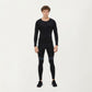 Men's Long Sleeve Crew Neck Compression Shirt with Stretch Fabric and Athletic Fit
