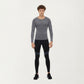 Men's Long Sleeve Crew Neck Compression Shirt with Stretch Fabric and Athletic Fit