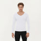 Men's Long Sleeve V-Neck Compression Shirt with Stretch Performance Fabric and Athletic Fit