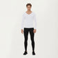Men's Long Sleeve V-Neck Compression Shirt with Stretch Performance Fabric and Athletic Fit