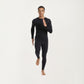 Men's Long Sleeve Crew Neck Compression Athletic Top with Stretch Fabric and Contrast Stitching