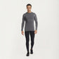 Men's Long Sleeve Crew Neck Compression Athletic Top with Stretch Fabric and Contrast Stitching