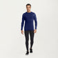 Men's Long Sleeve Crew Neck Compression Athletic Top with Stretch Fabric and Contrast Stitching