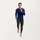 Men's Long Sleeve Crew Neck Compression Athletic Top with Stretch Fabric and Contrast Stitching