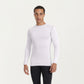 Men's Long Sleeve Crew Neck Compression Athletic Top with Stretch Fabric and Contrast Stitching