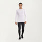 Men's Long Sleeve Crew Neck Compression Athletic Top with Stretch Fabric and Contrast Stitching