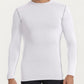 Men's Long Sleeve Crew Neck Compression Athletic Top with Stretch Fabric and Contrast Stitching
