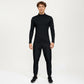Men's Long Sleeve Half Zip Performance Top with Mock Neck and Stretch Compression Fit