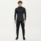 Men's Long Sleeve Half Zip Performance Top with Mock Neck and Stretch Compression Fit