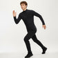 Men's Long Sleeve Half Zip Performance Top with Secure Chest Pocket and Stretch Knit Fabric