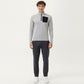 Men's Long Sleeve Half Zip Performance Top with Secure Chest Pocket and Stretch Knit Fabric