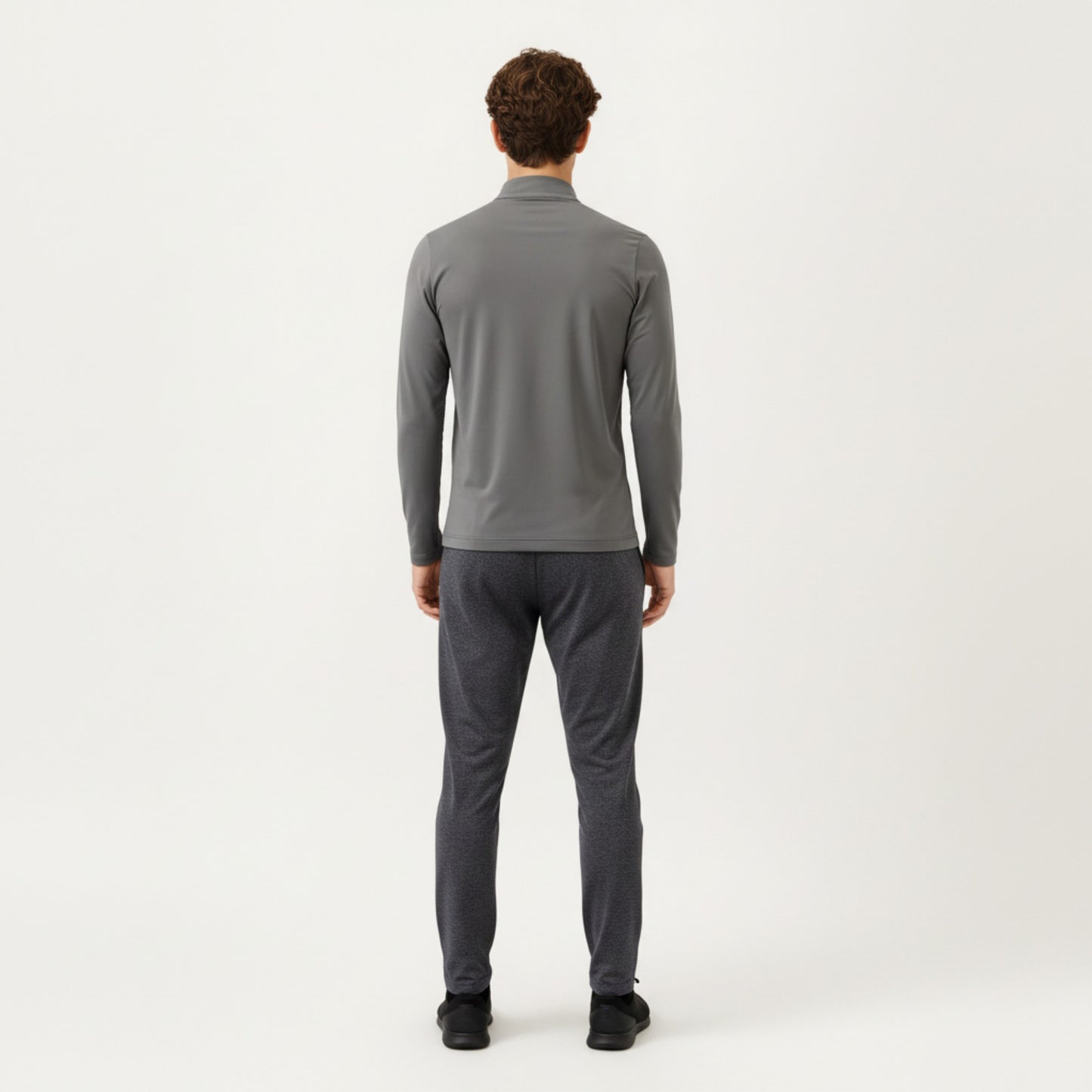 Men's Long Sleeve Half Zip Performance Top with Secure Chest Pocket and Stretch Knit Fabric