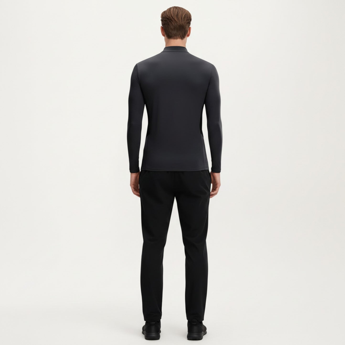 Men's Long Sleeve Half Zip Performance Top with Lightweight Stretch Knit Fabric