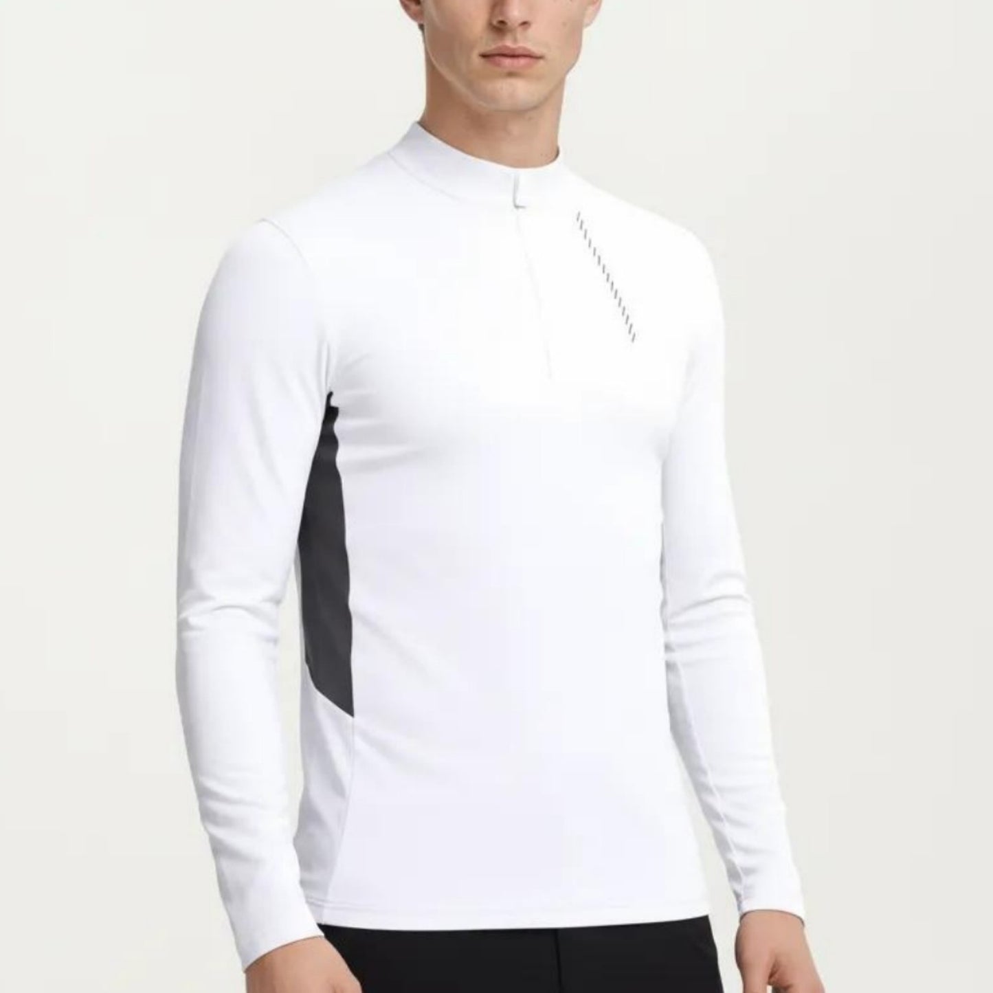 Men's Long Sleeve Half Zip Performance Top with Lightweight Stretch Knit Fabric