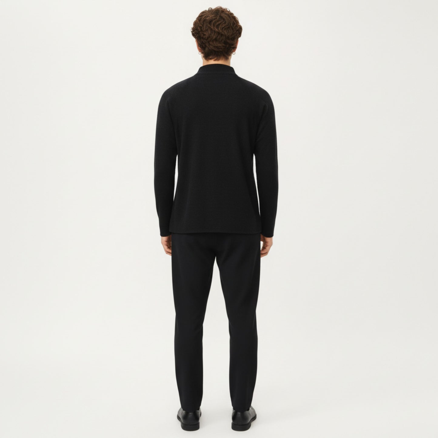 Men's Long Sleeve Half Zip Pullover Top with Lightweight Stretch Knit Fabric