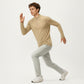 Men's Long Sleeve Half Zip Pullover Top with Lightweight Stretch Knit Fabric