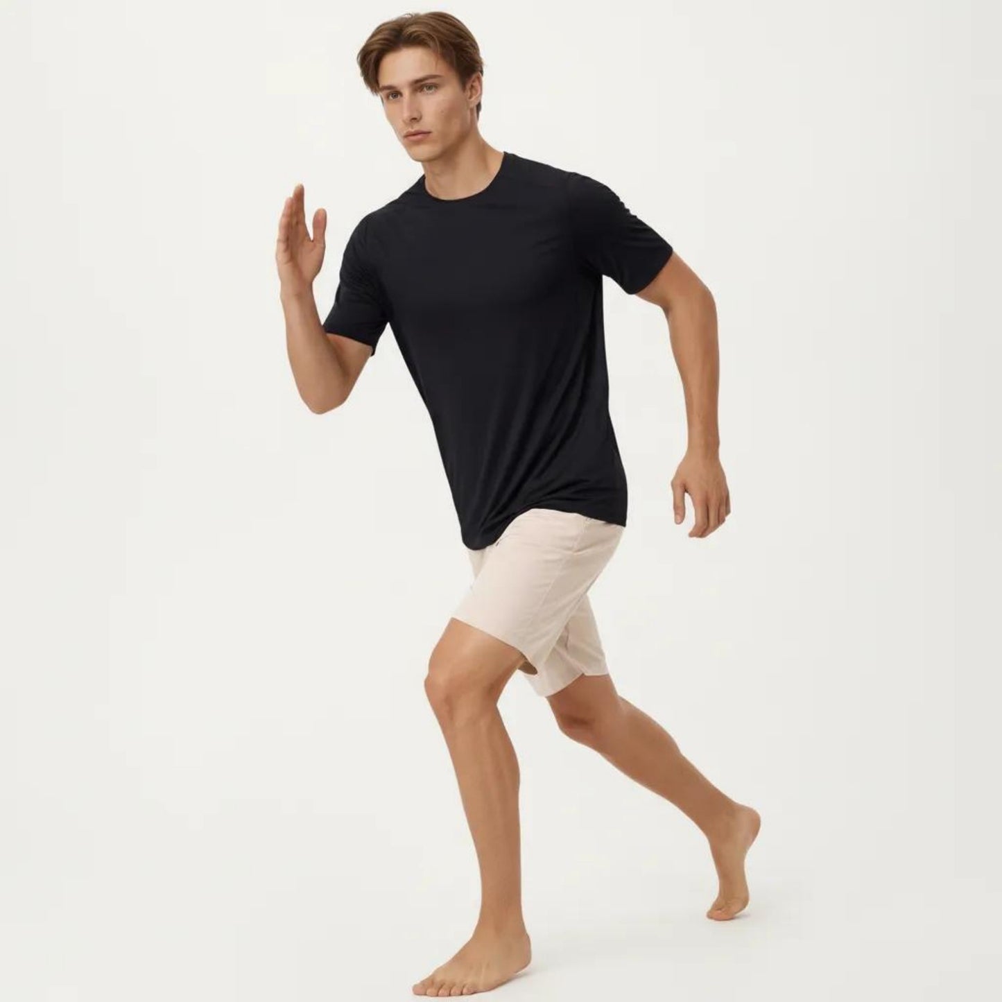 Men's Short Sleeve Crew Neck Performance T Shirt with Lightweight Stretch Fabric