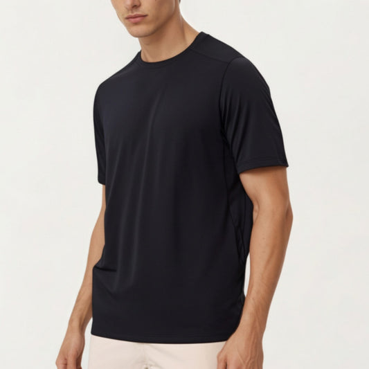 Men's Short Sleeve Crew Neck Performance T Shirt with Lightweight Stretch Fabric