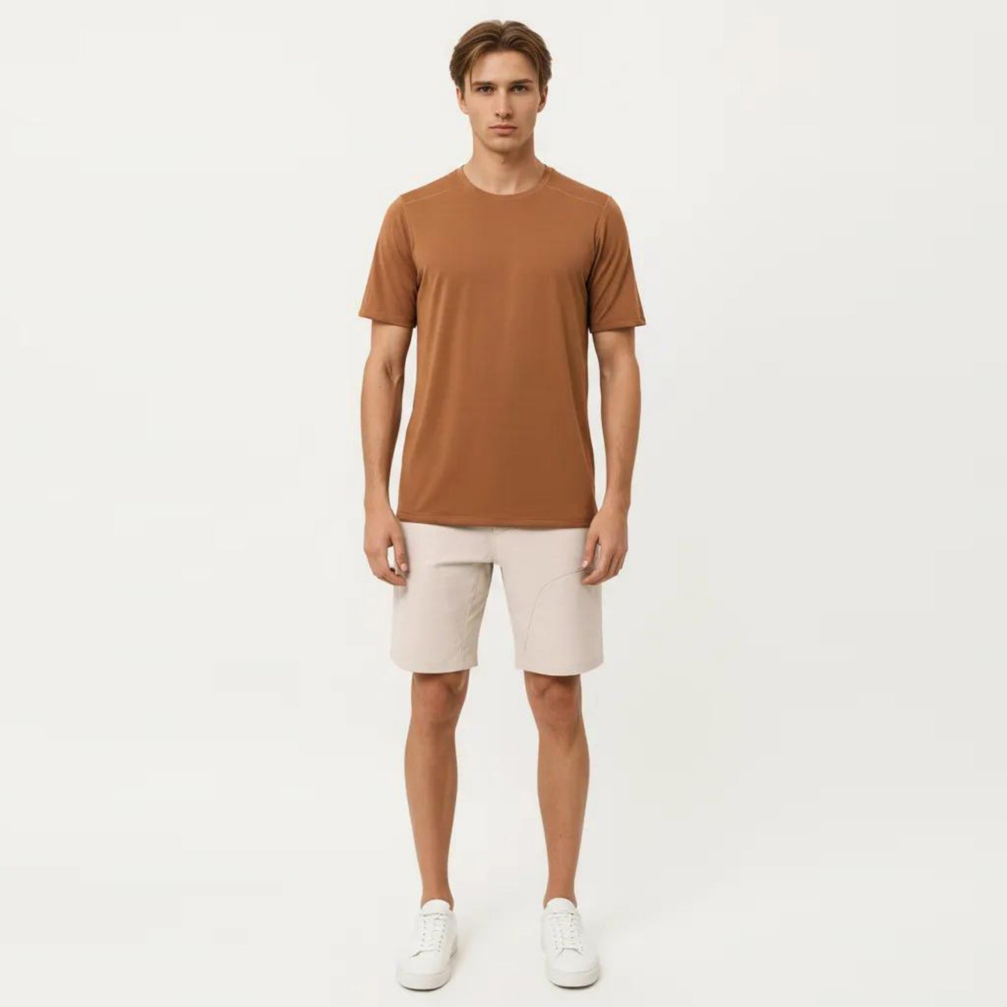 Men's Short Sleeve Crew Neck Performance T Shirt with Lightweight Stretch Fabric