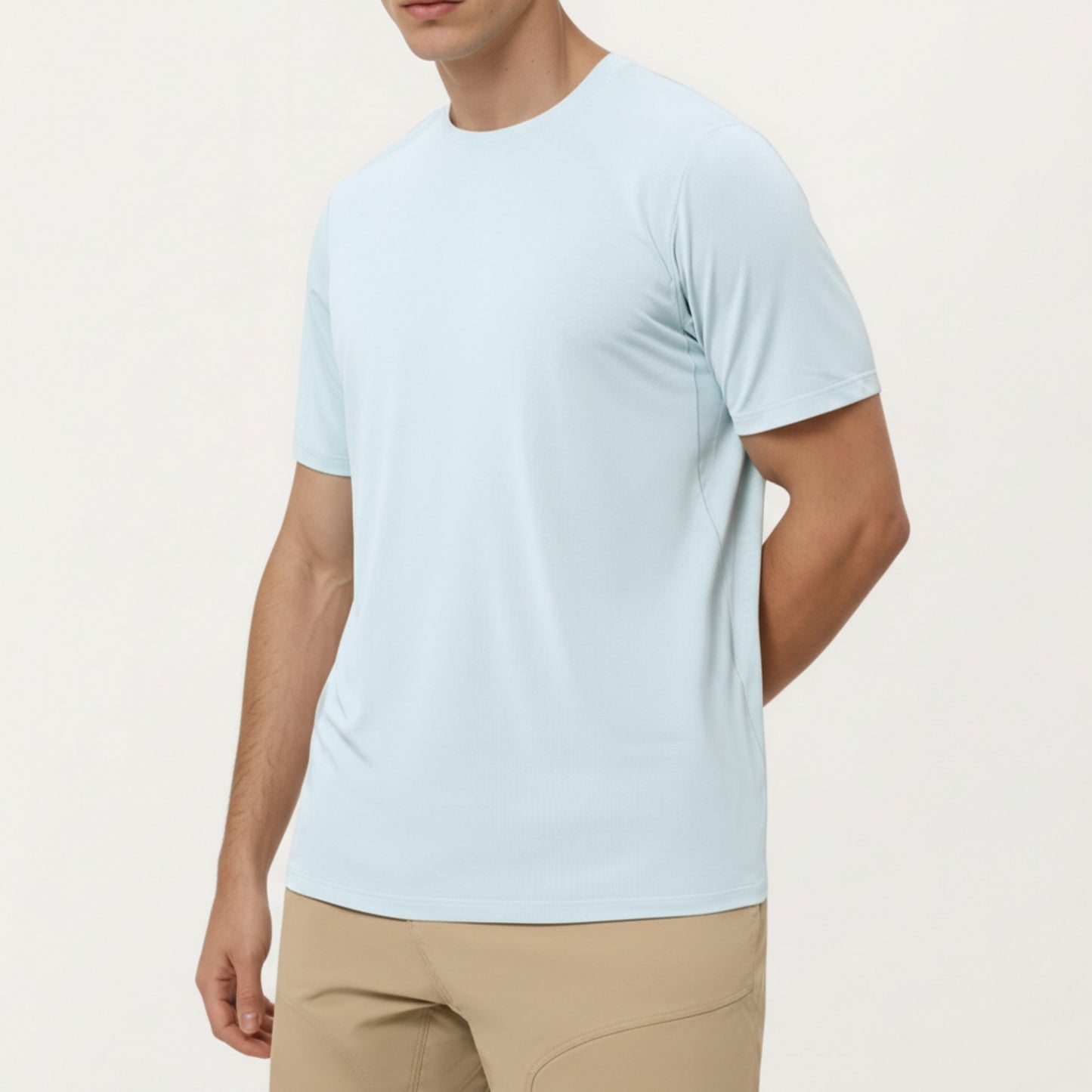 Men's Short Sleeve Crew Neck Performance T Shirt with Lightweight Stretch Fabric