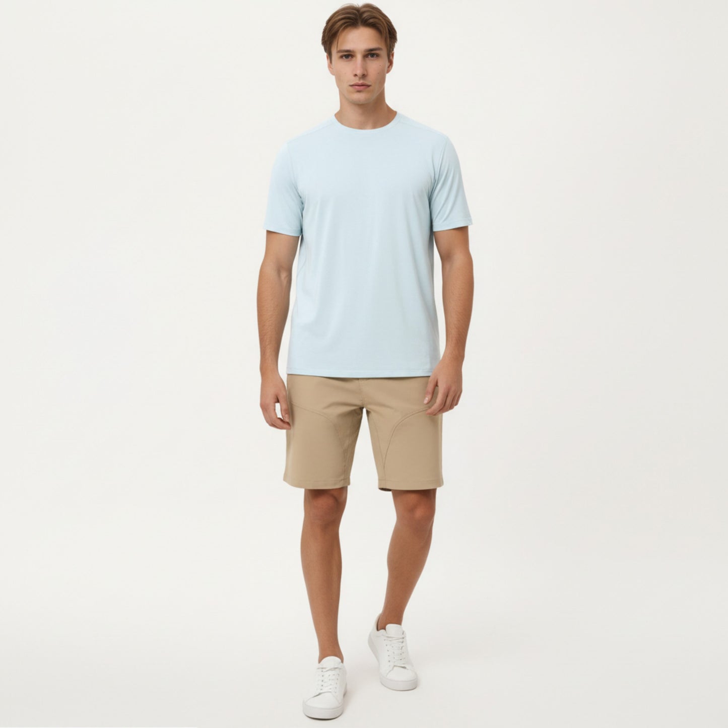 Men's Short Sleeve Crew Neck Performance T Shirt with Lightweight Stretch Fabric