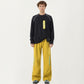 Men's Long Sleeve Crew Neck Pullover Top with Textured Knit Fabric and Zipper Chest Pocket