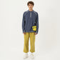 Men's Long Sleeve Half Zip Pullover Top with Textured Knit Fabric and Contrast Seam Detailing
