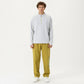 Men's Long Sleeve Half Zip Pullover Top with Textured Knit Fabric and Contrast Seam Detailing