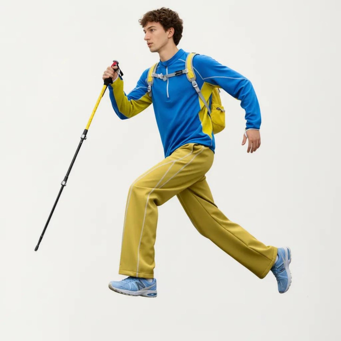 Men's Long Sleeve Half Zip Pullover Top with Textured Knit Fabric and Contrast Panel Detailing