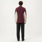 Men's Long Sleeve Half Zip Pullover Top with Textured Knit Fabric and Contrast Panel Detailing