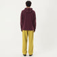 Men's Hooded Long Sleeve Pullover Top with Half Zip Front and Contrast Seam Detailing