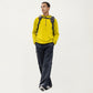 Men's Hooded Long Sleeve Pullover Top with Half Zip Front and Contrast Seam Detailing