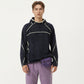 Men's Hooded Long Sleeve Pullover Top with Contrast Seam Detailing and Stretch Knit Construction