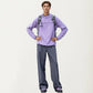 Men's Hooded Long Sleeve Pullover Top with Contrast Seam Detailing and Stretch Knit Construction