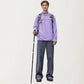 Men's Hooded Long Sleeve Pullover Top with Contrast Seam Detailing and Stretch Knit Construction