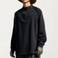 Men's Long Sleeve Half Zip Athletic Top with Stand Collar and Thumbhole Cuffs