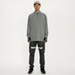 Men's Long Sleeve Half Zip Athletic Top with Stand Collar and Thumbhole Cuffs