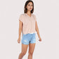 Women's V-Neck Short Sleeve Blouse with Rolled Cuffs and Soft Pleated Collar Detail - Small, Green