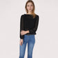 Women's Sheer Yoke Long Sleeve Blouse with Ruffle Neckline and Cinched Waist Detail - Small, Green