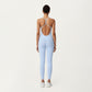 Scoop Neck Full-Length Activewear Bodysuit with Spaghetti Straps