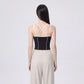Contrast Trim Double Strap Cropped Cami Tank Top with Fitted Light Support Activewear Design