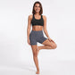 High Waist Seamless Workout Shorts Ribbed Waistband Yoga Biker Shorts