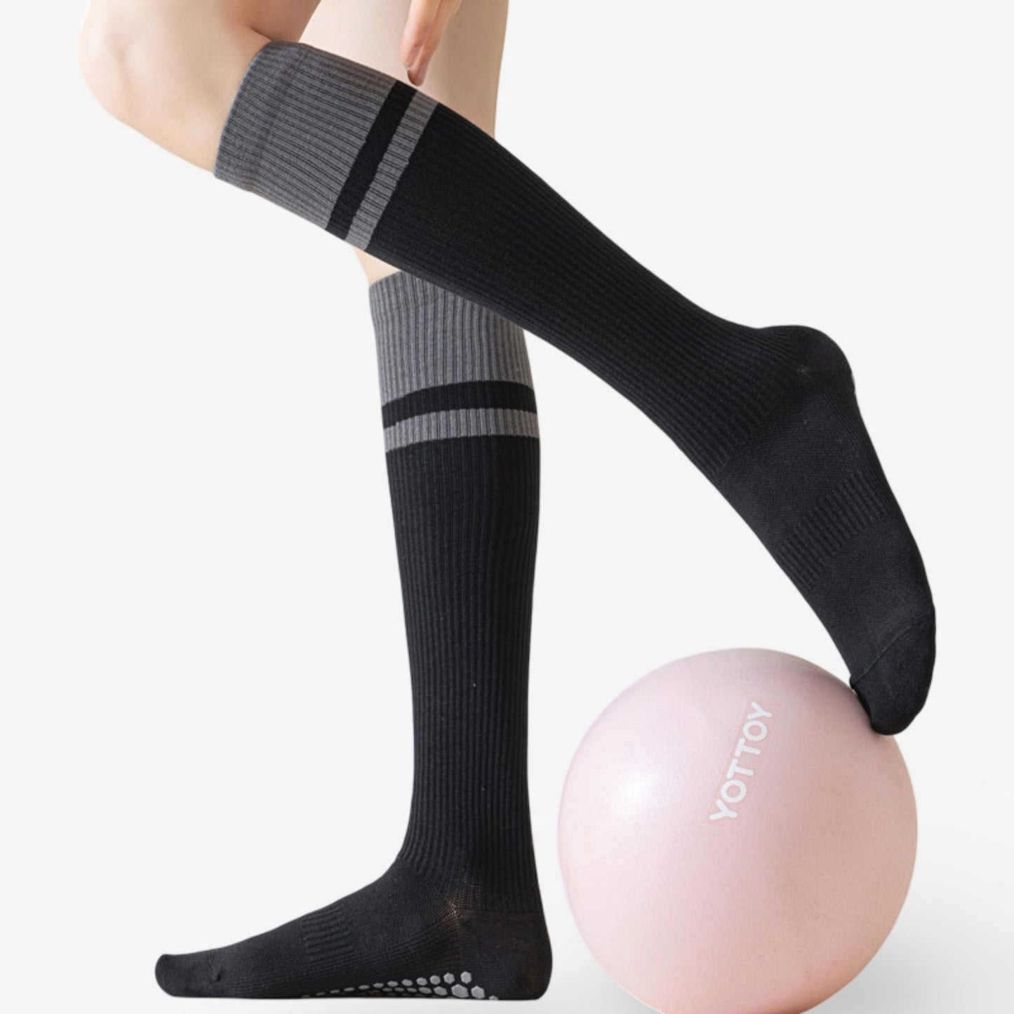 Colorblock Calf Compression Yoga Socks for Fitness and Pilates 3 Pack