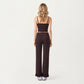 High Waist Wide Leg Sweatpants with Ruffle Hem Detail
